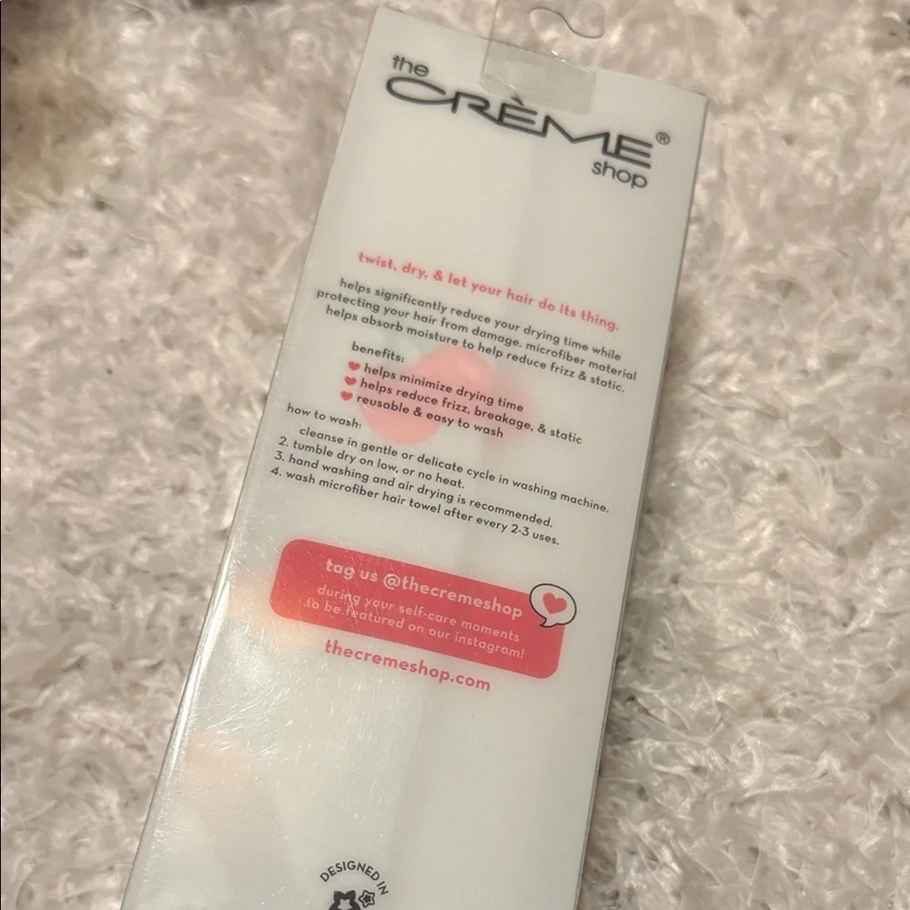 2/$20 The Crème Shop Quick Dry Hair Towel NIB